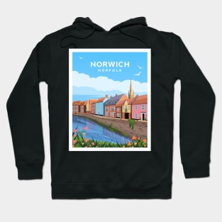 Norwich Quayside Houses, Norfolk England Hoodie